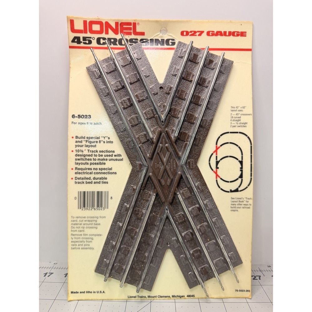 Lionel 6-5023 O27 Gauge 45° Crossing Track Factory Sealed NOS Vintage